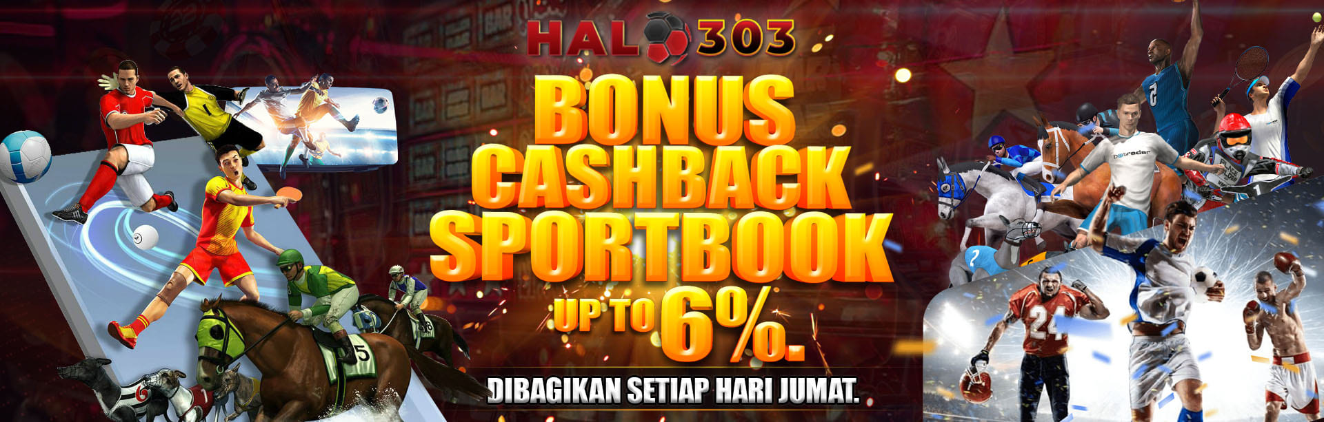 BONUS CASHBACK SPORTBOOK UP TO 6%